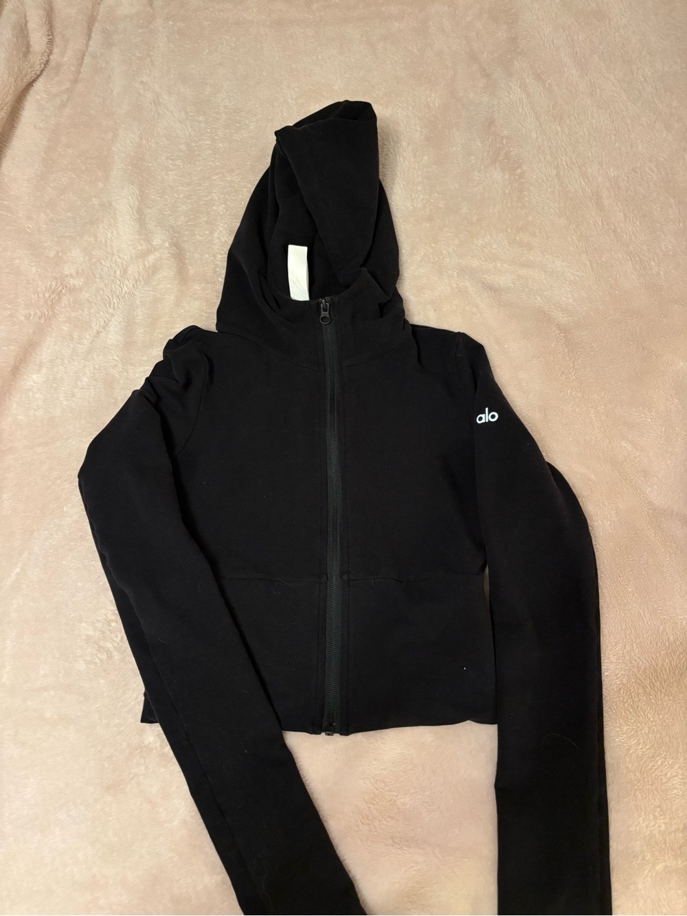 ALO Yoga Black Full-Zip Hoodie Jacket
